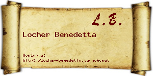 Locher Benedetta névjegykártya